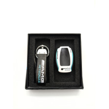 Llavero de cuero con carcasa de llave AMG PETRONAS Perfecto para regalo!