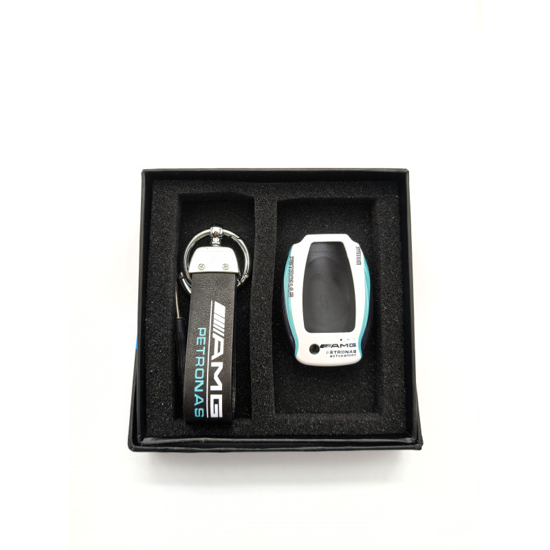 Llavero de cuero con carcasa de llave AMG PETRONAS Perfecto para regalo!