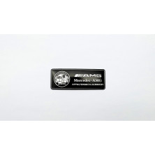 Emblema Placa Aluminio AMG AFFALTERBACH Negro 8x3cm