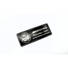Emblema Placa Aluminio AMG AFFALTERBACH Negro 8x3cm