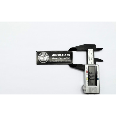 Emblema Placa Aluminio AMG AFFALTERBACH Negro 8x3cm