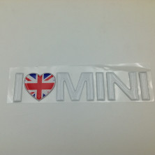 Vinilo Pegatinas I Love MINI Azul y Rojo