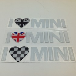 Vinilo Pegatinas I Love MINI Negro y Gris