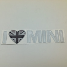 Vinilo Pegatinas I Love MINI Negro y Gris