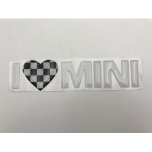 Vinilo Pegatinas I Love MINI Negro y Plata