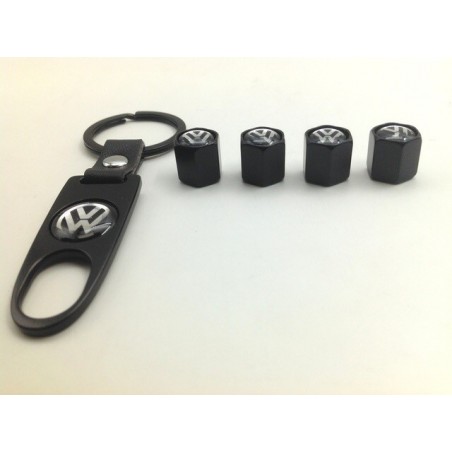 TAPONES VALVULAS NEGROS CON LLAVERO VW