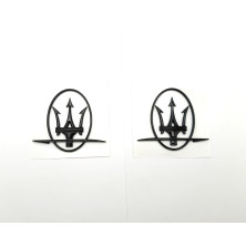 EMBLEMA LOGOS LATERALES MASERATI NEGRO
