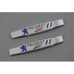 2 Emblemas Laterales PEUGEOT Sport Leon Cromado
