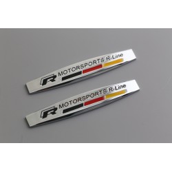 2 Emblemas Laterales VOLKSWAGEN MOTORSPORTS Rline Cromado