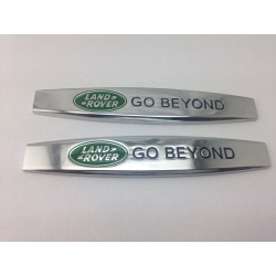 2 Emblemas Laterales LAND ROVER Go Beyond Cromado
