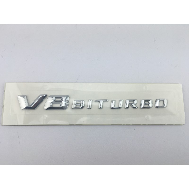 Letras Mercedes V8 BITURBO Plata Cromado