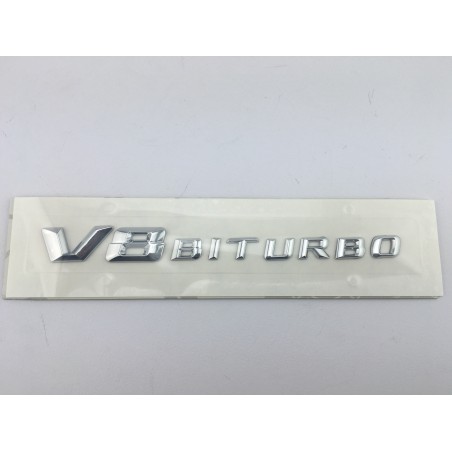 Letras Mercedes V8 BITURBO Plata Cromado