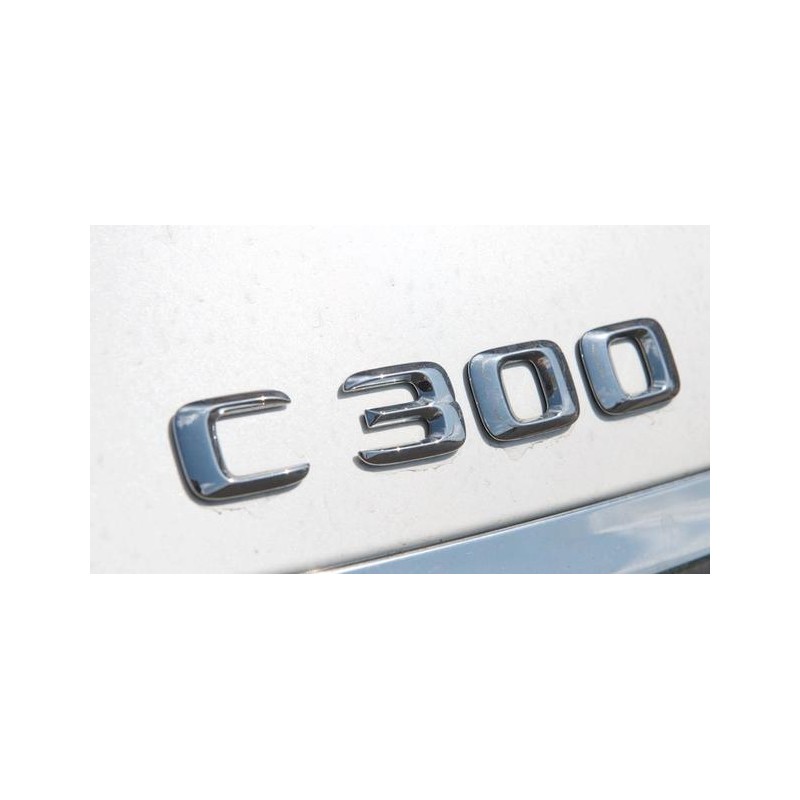 EMBLEMA LETRAS MERCEDES BENZ CLASE C C300 CROMADAS