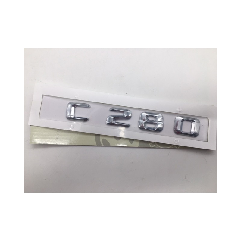 EMBLEMA LETRAS MERCEDES BENZ CLASE C C280 CROMADAS