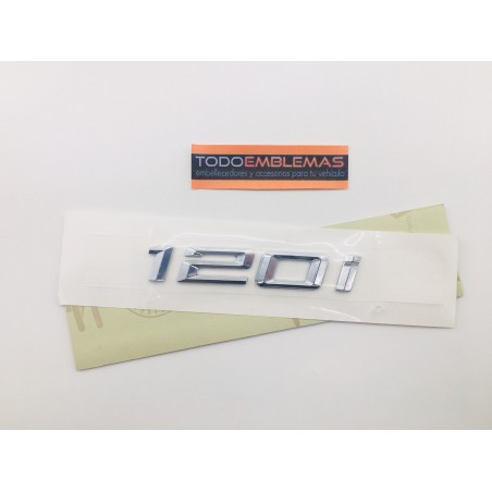 EMBLEMA TRASERO LETRAS BMW SERIE 1 120i CROMADAS