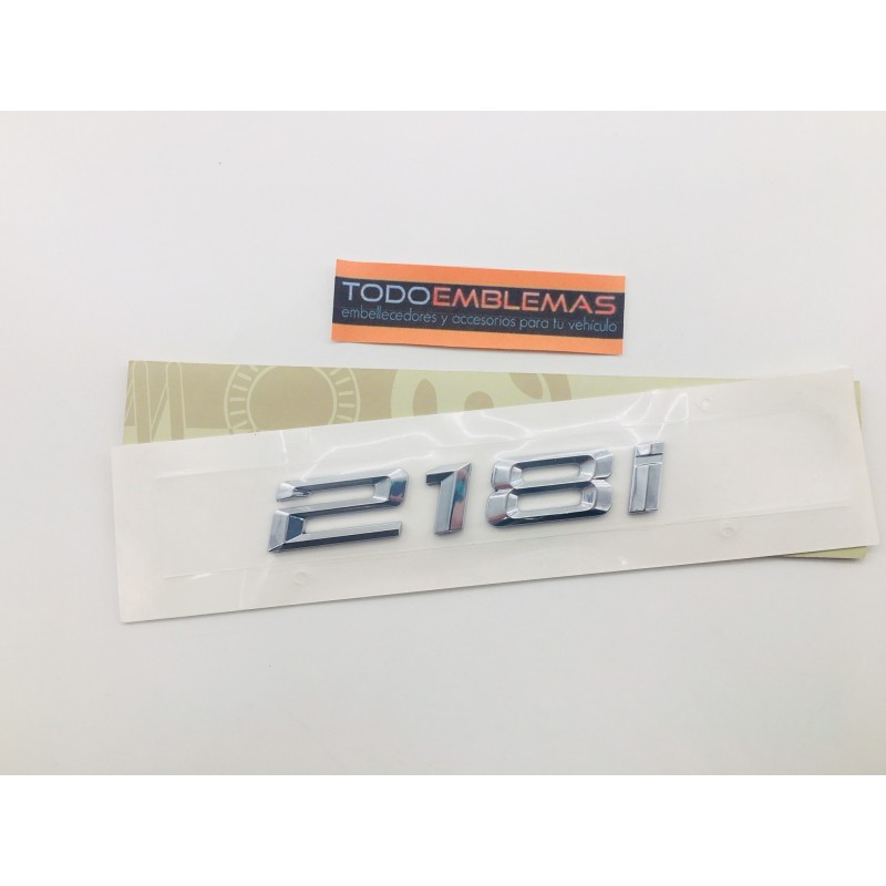 EMBLEMA TRASERO LETRAS BMW SERIE 2 218I CROMADAS
