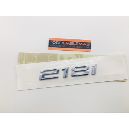 EMBLEMA TRASERO LETRAS BMW SERIE 2 218I CROMADAS