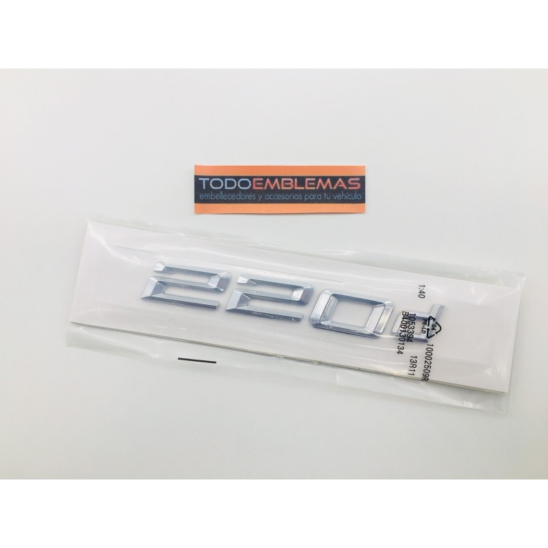 EMBLEMA TRASERO LETRAS BMW SERIE 2 220d CROMADAS