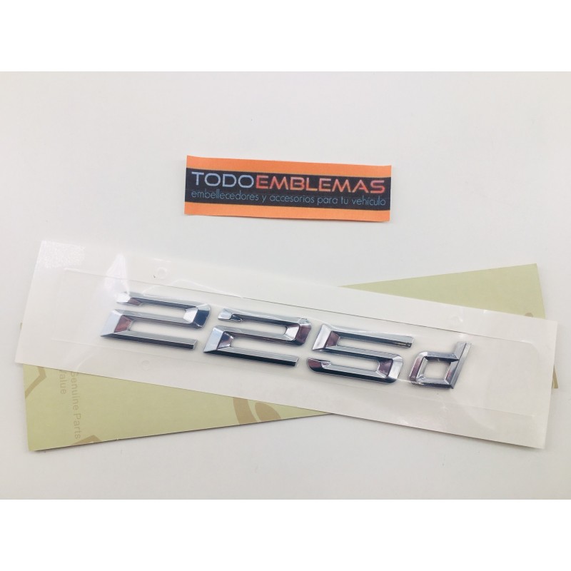 EMBLEMA TRASERO LETRAS BMW SERIE 2 225d CROMADAS