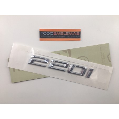 EMBLEMA TRASERO LETRAS BMW SERIE 2 220i CROMADAS