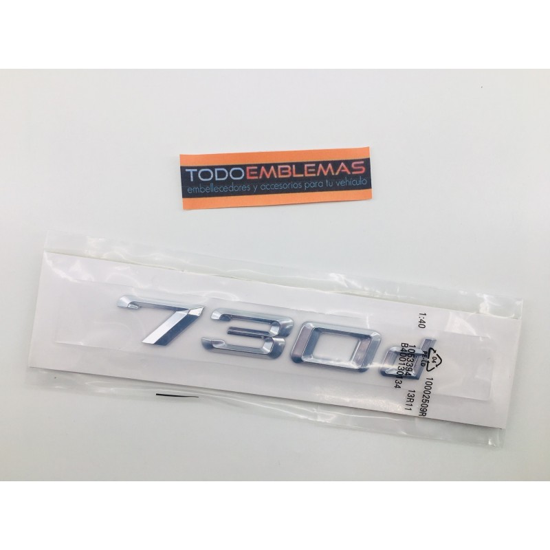 EMBLEMA TRASERO LETRAS BMW SERIE 7 730d CROMADAS