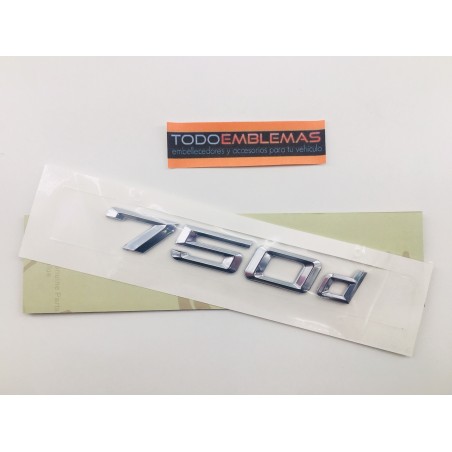 EMBLEMA TRASERO LETRAS BMW SERIE 7 750d CROMADAS