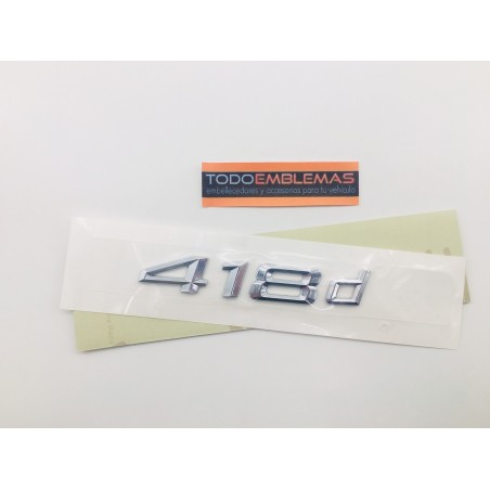 EMBLEMA TRASERO LETRAS BMW SERIE 4 418d CROMADAS