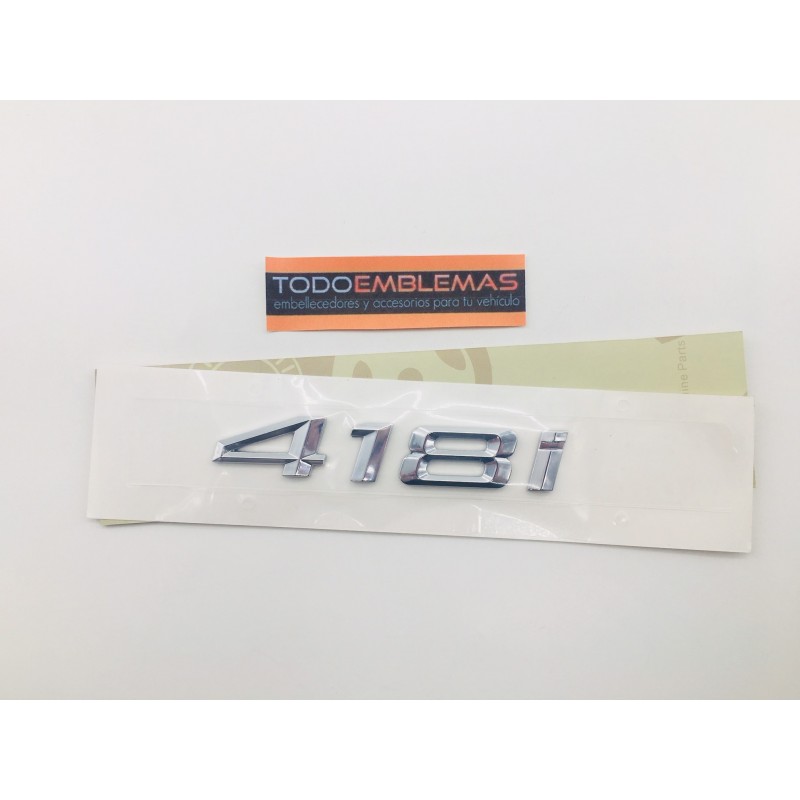 EMBLEMA TRASERO LETRAS BMW SERIE 4 418i CROMADAS