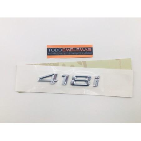 EMBLEMA TRASERO LETRAS BMW SERIE 4 418i CROMADAS