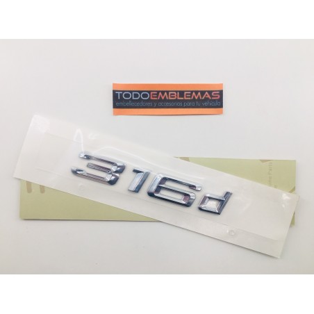 EMBLEMA TRASERO LETRAS BMW SERIE 3 316d CROMADAS