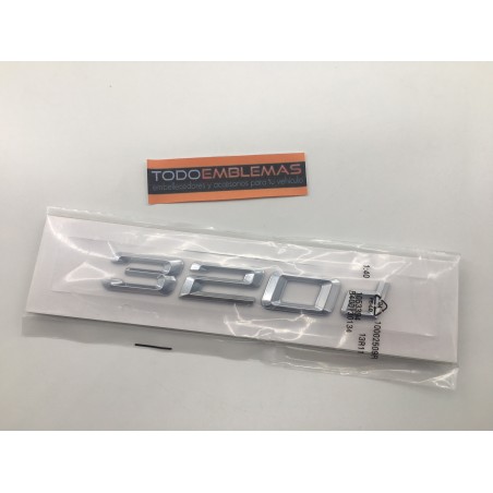 EMBLEMA TRASERO LETRAS BMW SERIE 3 320d CROMADAS