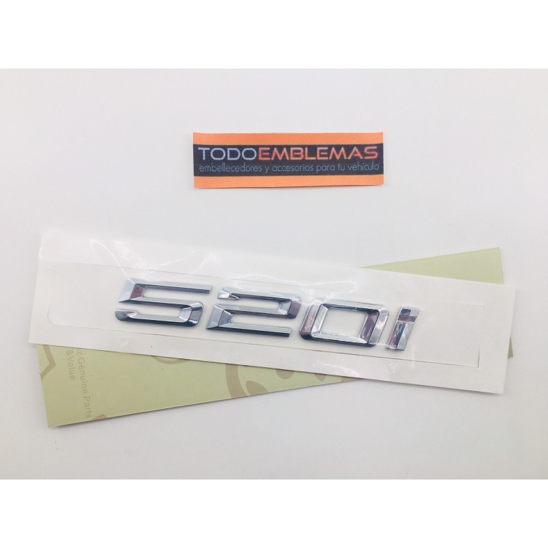 EMBLEMA TRASERO LETRAS BMW SERIE 5 520i CROMADAS