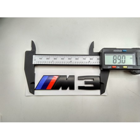 Emblema trasero bmw m3 negro 9cm