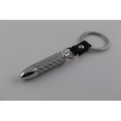 LLAVERO BALA CARBONO PLATA