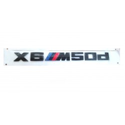 Emblema Trasero Letras BMW X6 M50D Negras