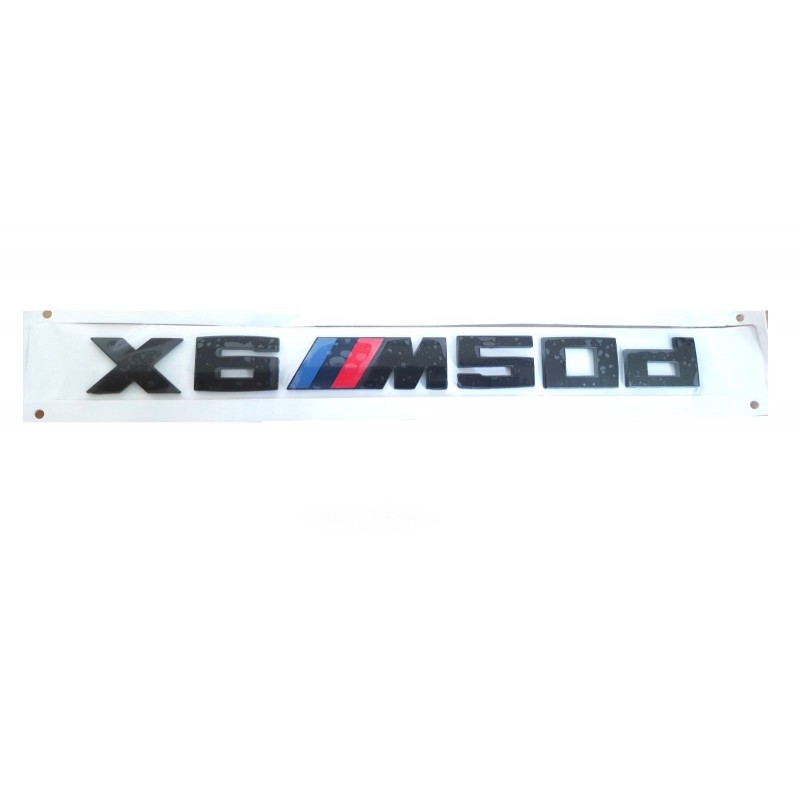 Emblema Trasero Letras BMW X6 M50D Negras