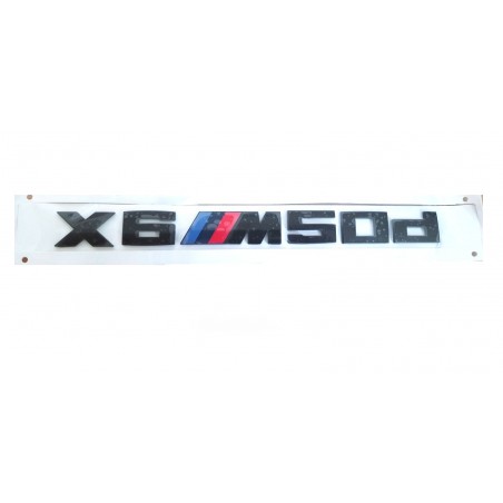 Emblema Trasero Letras BMW X6 M50D Negras