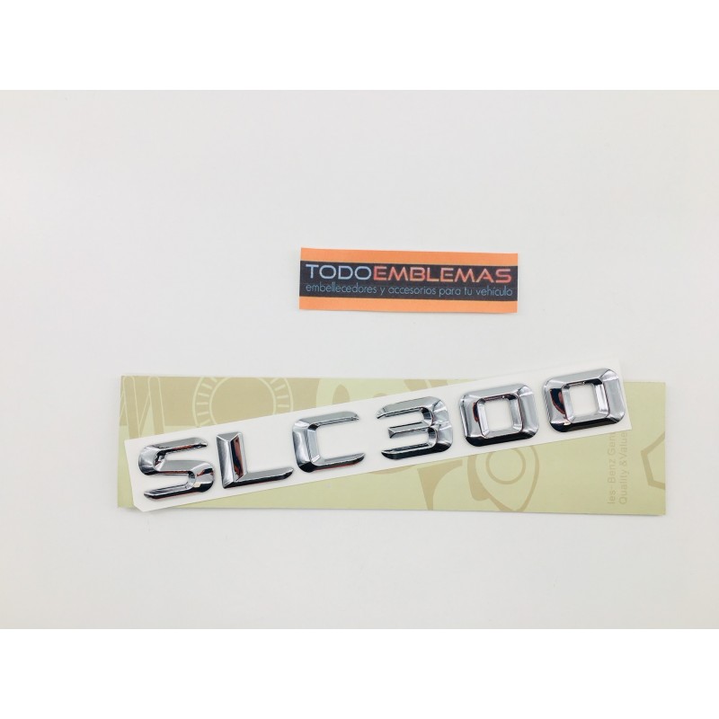 EMBLEMA LETRAS MERCEDES BENZ CLASE SLC SLC300 CROMADO