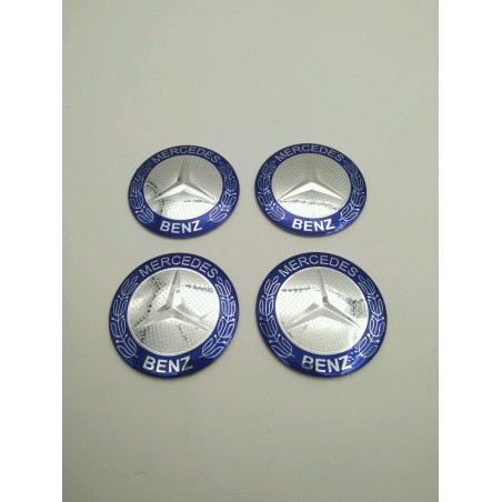 Chapas Adhesivas Centro de Rueda MERCEDES-BENZ 56mm Azul
