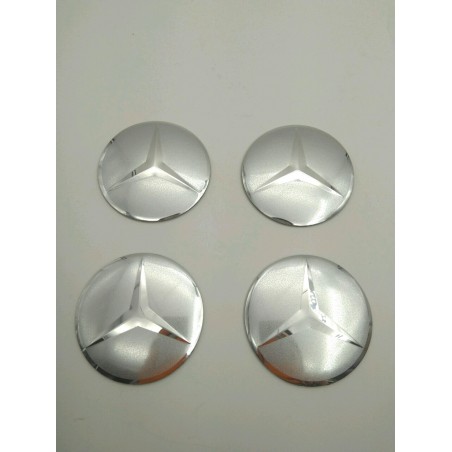 Chapas Adhesivas Centro de Rueda MERCEDES-BENZ Plata 56mm