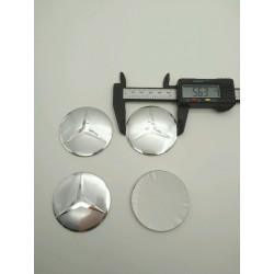 Chapas Adhesivas Centro de Rueda MERCEDES-BENZ Plata 56mm