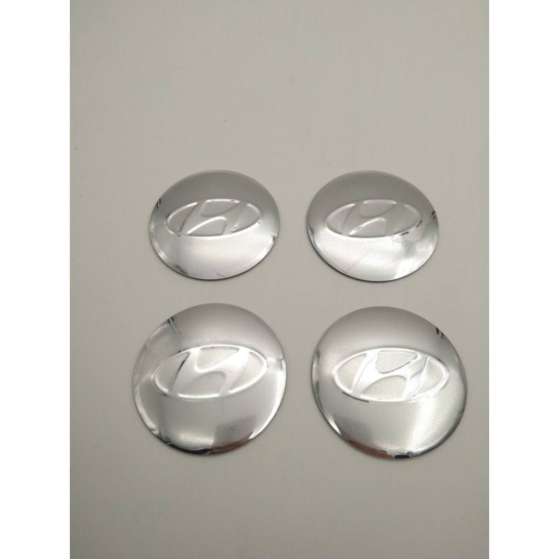 Chapas Adhesivas Centro de Rueda Hyundai Plata 56mm