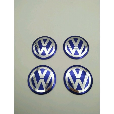 Chapas Adhesivas Centro de Rueda VOLKSWAGEN Azul 56mm