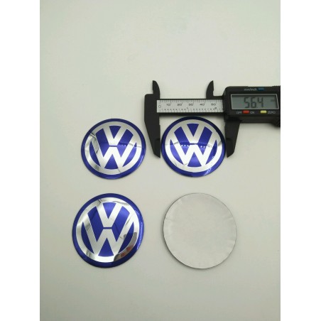 Chapas Adhesivas Centro de Rueda VOLKSWAGEN Azul 56mm