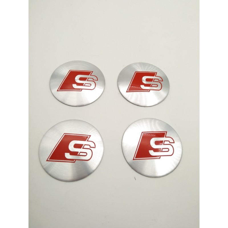 Chapas Adhesivas Centro de Rueda AUDI Sline 56mm