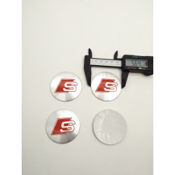 Chapas Adhesivas Centro de Rueda AUDI Sline 56mm