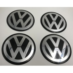Chapas de centro de rueda Volkswagen negro 80mm