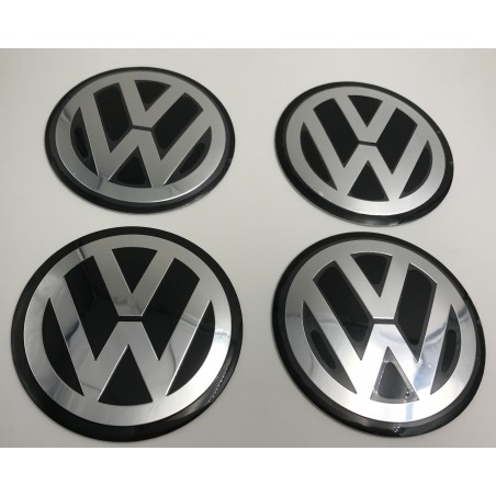 Chapas de centro de rueda Volkswagen negro 80mm
