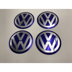 Chapas de centro de rueda Volkswagen azul 75mm
