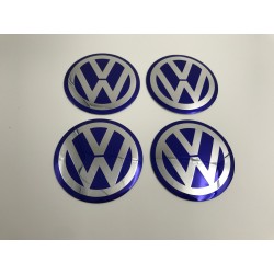 Chapas de centro de rueda Volkswagen azul 75mm